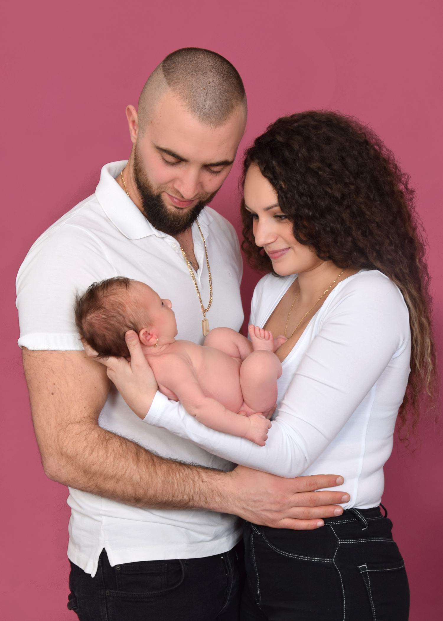 Newborn baby and parents